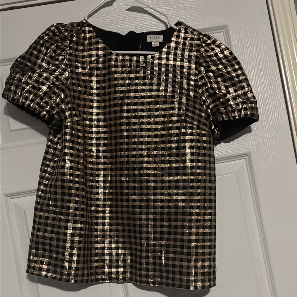 J.Crew Metallic Plaid Top